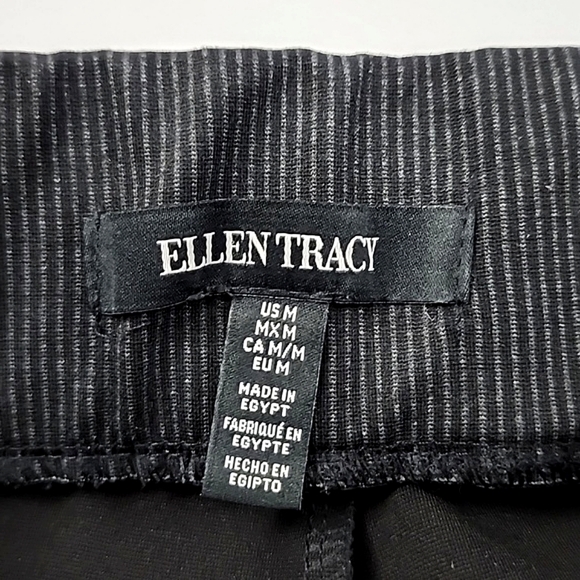 ⭐️2/ 30⭐️ Ellen Tracy Women's Black White Pin Stripes Pull On Pant Stretch Sz M - Picture 7 of 13
